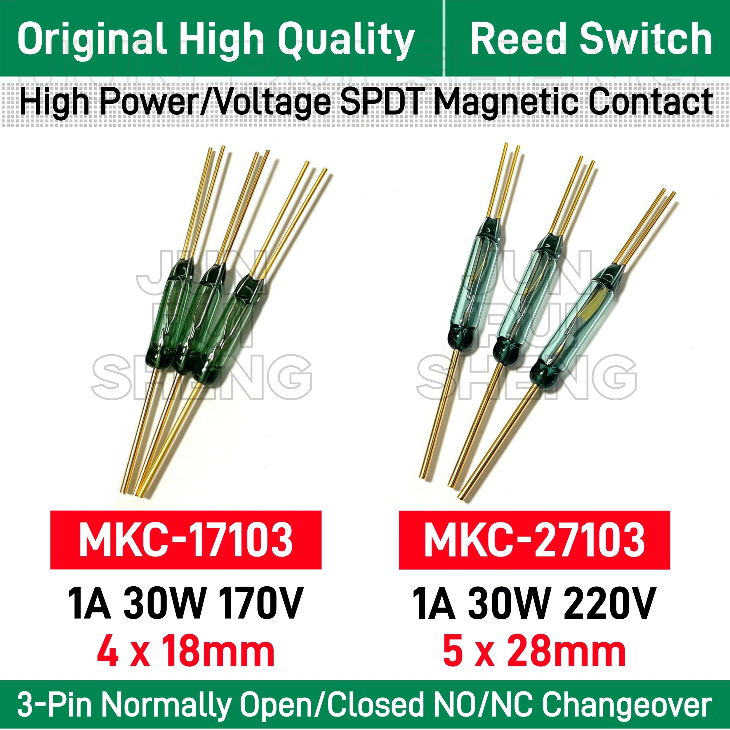 3PCS MKC27103 MKC17103 High Power Reed Switch MKC-27103 MKC-17103 3Pin Normally Open Closed Changeover Magnetic Contact Sensor