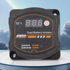 Dual Battery Isolator 12V 140A Auto Manual Voltage Sensitive Relay with Digital Voltmeter Smart VSR for Camper Car RV Yacht Boat