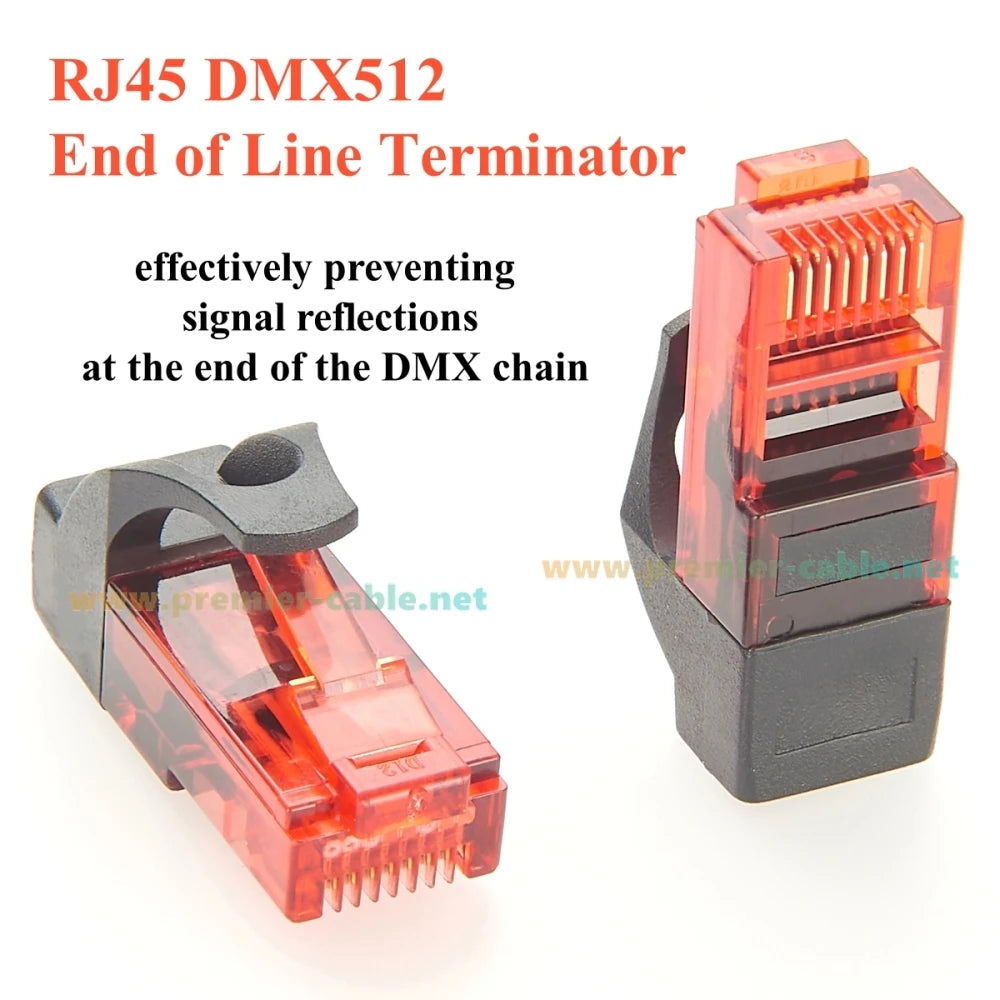 RJ45 DMX512 Terminator 120 Ohm 2 Universe RJ45-DMXTERM-120-2U DMX512 Termination Resistor Signal Stabilizer for Stage Lighting