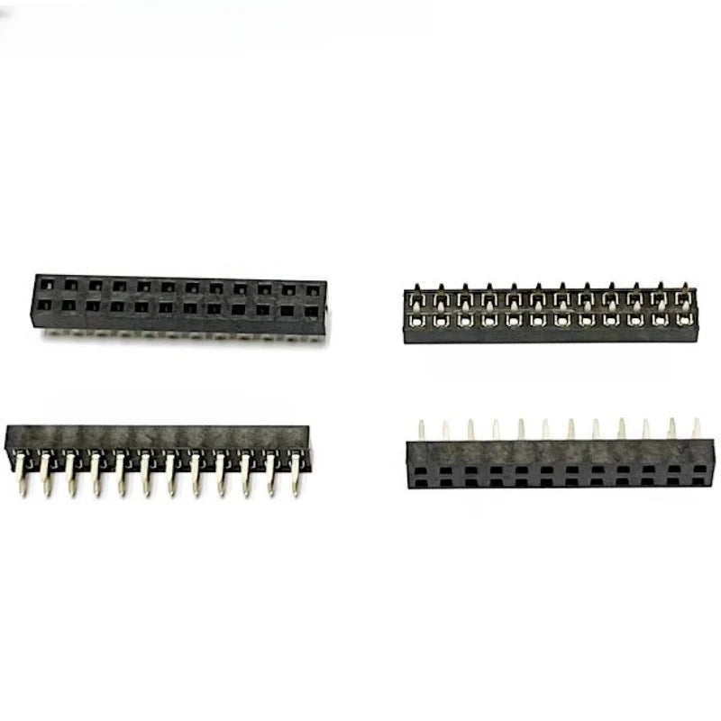 20pcs 2.0mm Pitch Straight Short Plastic Height2.0/4.3/6.35mm Dual Row Dip 2X3/5/7/9/10-40P PCB Socket Gold Female Pin Header