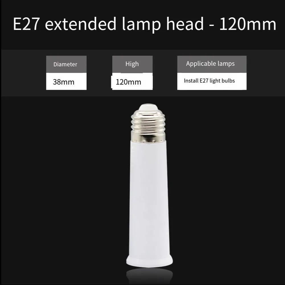 For E27 Extension Adapter Socket for For E27 Screw Base Lighting Devices Including Pendant Lights and Recessed Fixtures