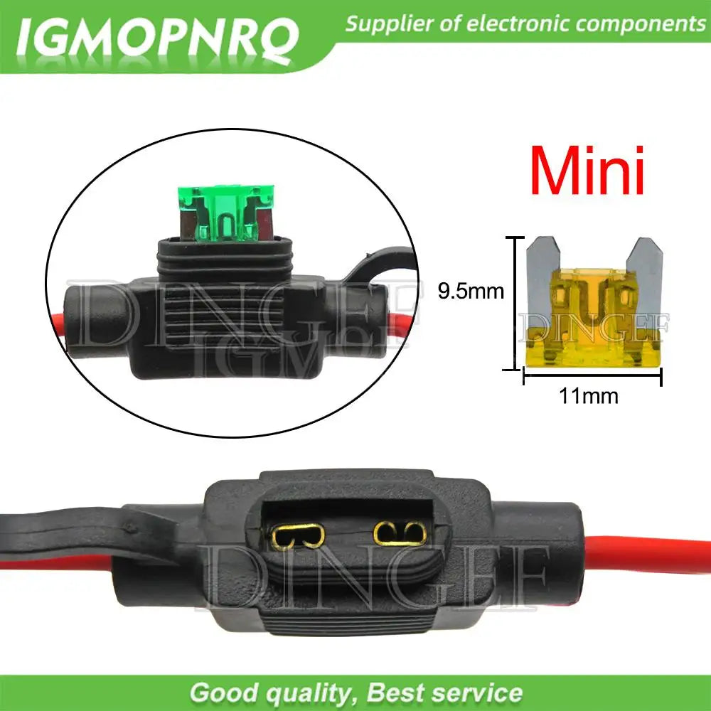 1Set Waterproof 32V Mini/Small/Medium Auto Fuse Holder 18/16/14/12/10AWG With Car Blade Fuse 3A 5A 7.5A 10A 15A 20A