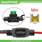 1Set Waterproof 32V Mini/Small/Medium Auto Fuse Holder 18/16/14/12/10AWG With Car Blade Fuse 3A 5A 7.5A 10A 15A 20A