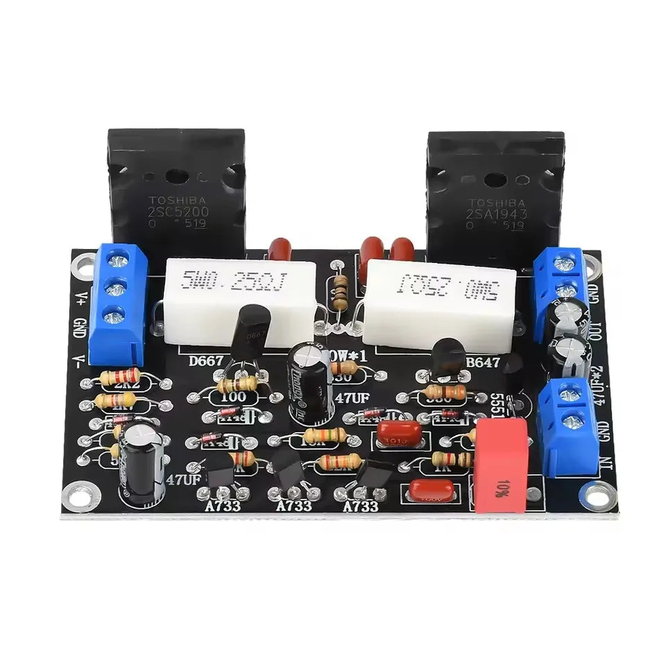 2SC5200+2SA1943 Tube 100W DC 35V Mono Channel HIFI Audio Amplifier Board