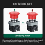 22mm Mushroom Emergency Stop Button Switch XB2-BS542 BS442 BS642 BS142 10A Key Emergency Stop Power Button Switch Starter Switch
