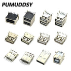 5Pcs USB Type A Standard Port Female Solder Jacks Connector PCB Socket USB-A USB-B type