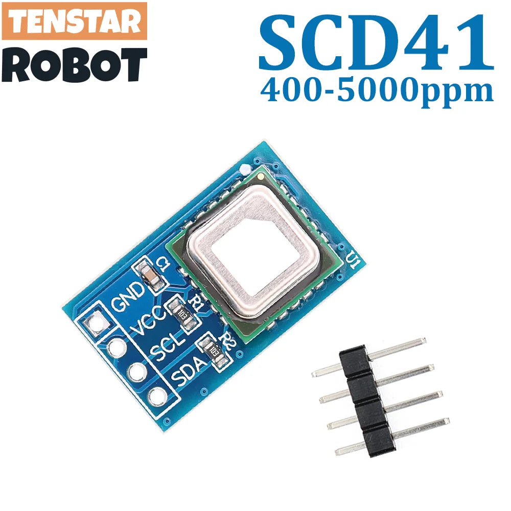 TENSTAR SCD40 SCD41 Gas Sensor Module 2.4-5.5V Detects CO2 Carbon Dioxide Temperature and Humidity Sensor I2C Communication