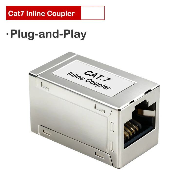 ProPatch Shielded RJ45 Cat7 Cat6/CAT6A Coupler RJ45 Coupler, Female to Female Ethernet Extender Adapter Inline Ethernet Coupler