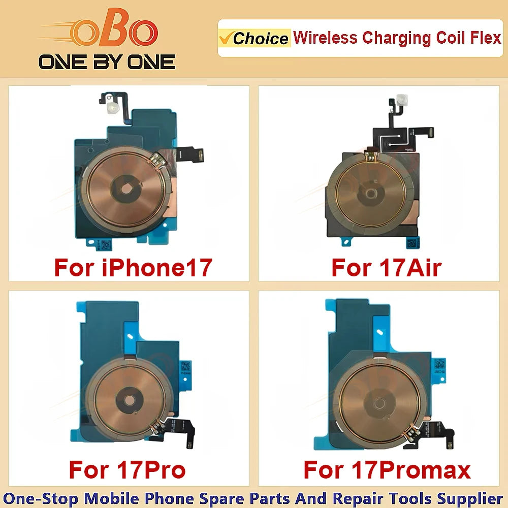 Wireless Charging Coil Sticker With Flash Light Flex Cable For iPhone 17 Air Pro Max Promax Wireless Charger Replacement (1PC)
