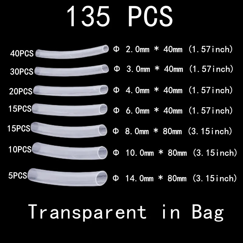 2:1 Times Shrink,Heat Shrink Tube Set,Polyolefin,Insulated Heat Shrinkable Sleeve for Wire Connection and Data Line Protection