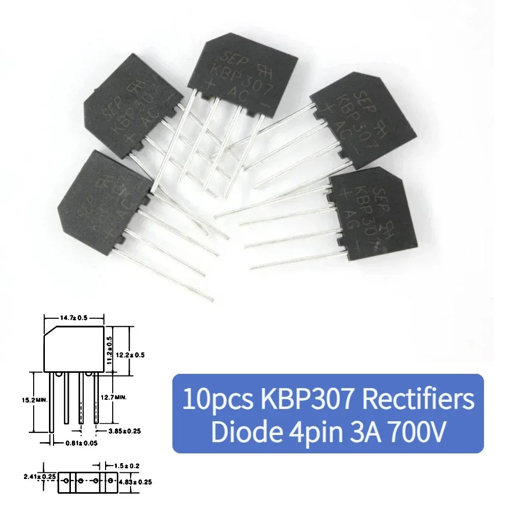 10PCS KBP307 Rectifier Diode Electronica Componentes Diode Bridge Rectifier 3A 700V Set Immersion Diodes Kit