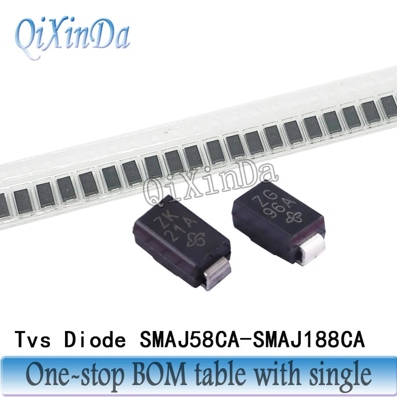 50pcs Smd Tvs Diode SMAJ64A SMAJ70A SMAJ75A SMAJ85A SMAJ90A SMAJ100A SMAJ110A SMAJ120A SMAJ130A SMAJ150A SMAJ188A SMA_DO-214AC