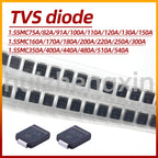 10PCS 1.5SMC75A 82 91 100 110 120 130 150 160 170 180 200 220 250 300 350 400 440 480 510 540A Unidirectional TVS diode