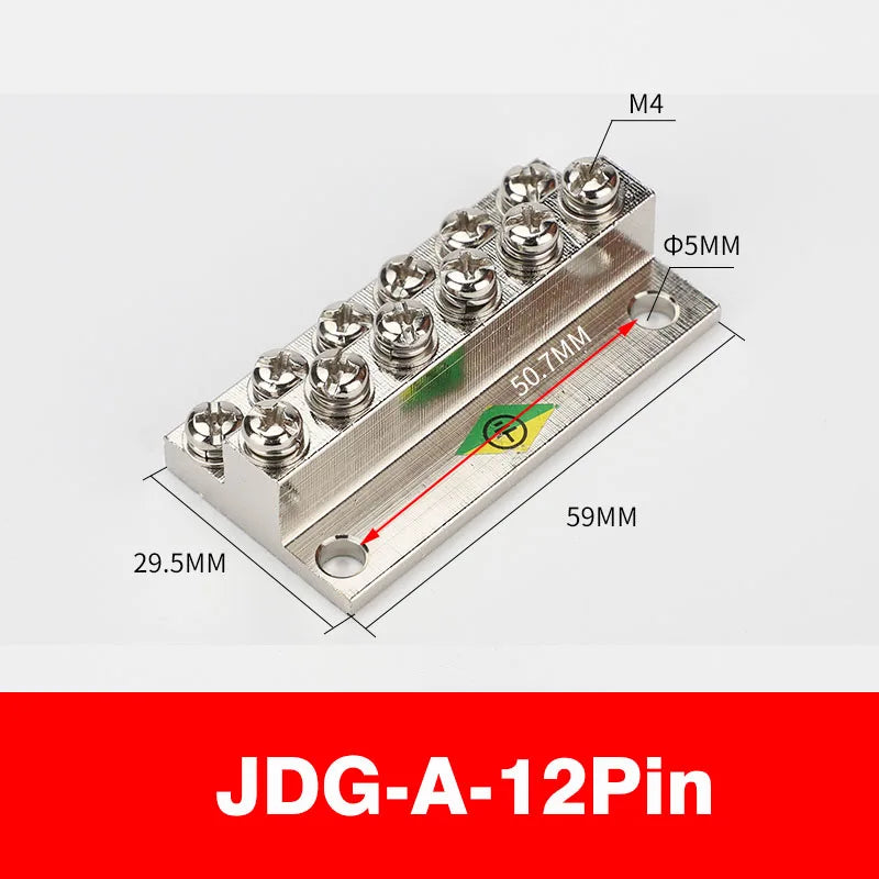 Ground Row Copper Bar Connection Terminal JDG-A Distribution Box Double-layer Terminal Block Copper galvanizing large current