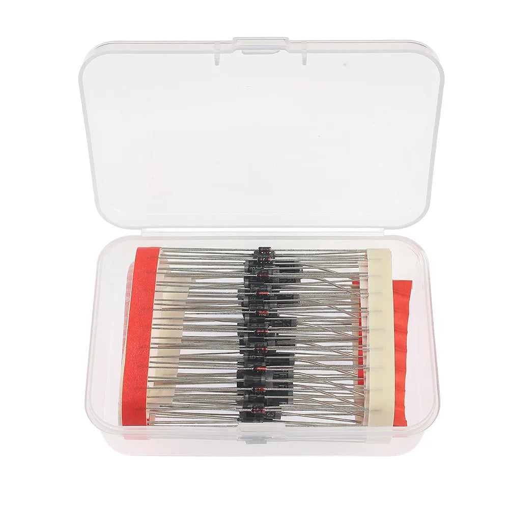 100pcs 8 types Schottky Diode Rectifier Diode Kit 1N4148 1N4007 1N5819 1N5399 1N5408 1N5822 FR107 FR207 Fast Switching Diode