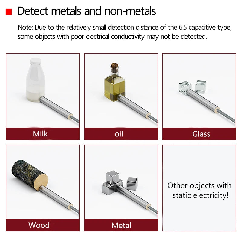 6.5 Capacitive proximity switch, material level, liquid level, material sensor, non-metallic sensor switch, water glass, wood