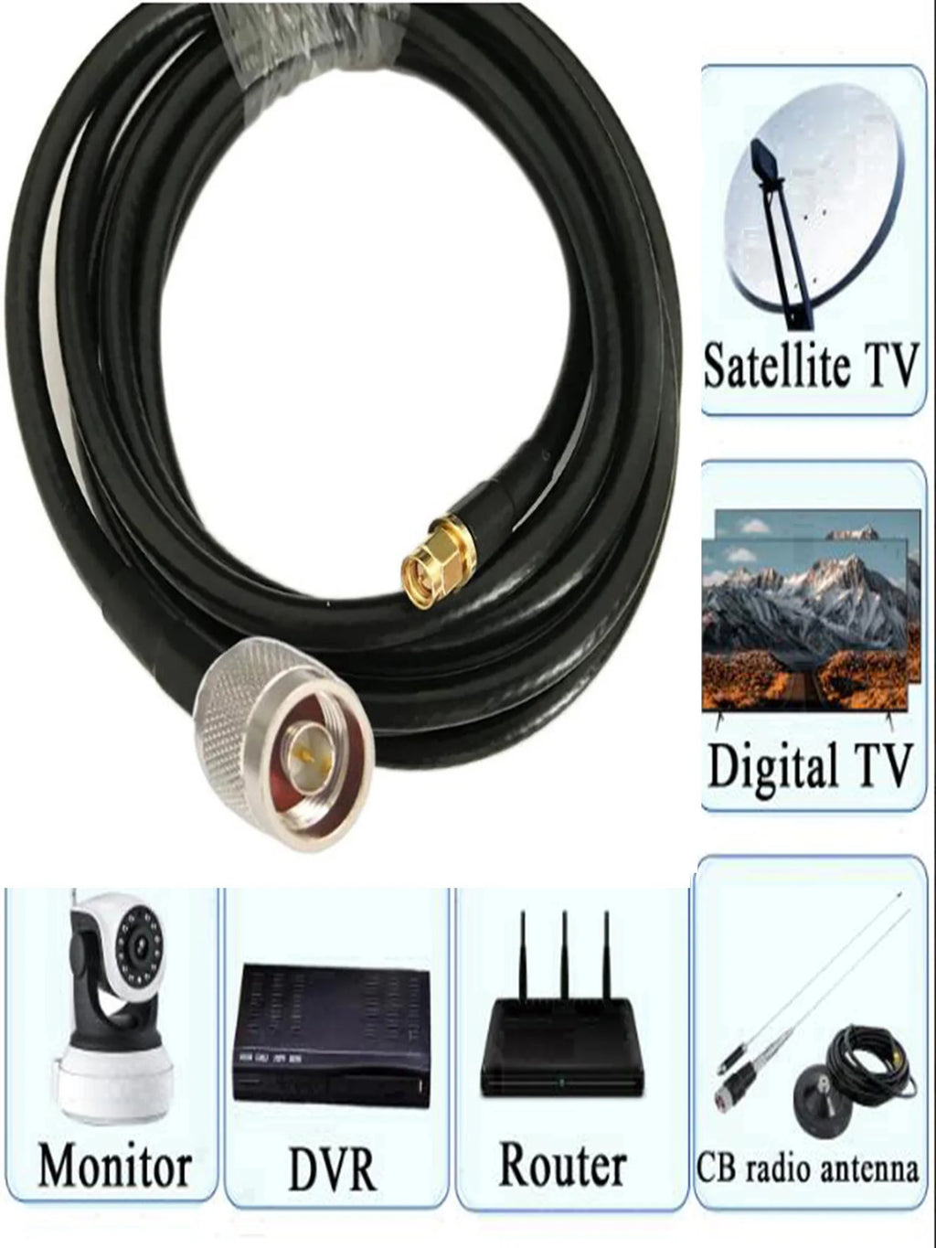 SMA male to N male connector 5D-FB 50-5 Coaxial Cable RF Adapter Cable 50Ohm 50cm 1m 2m 3m 5m 8m 10m 15m 20m 25m 30m