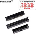 2.54 MM Pitch DC3 Through Hole 6 8 10 12 14 16 20 26 30 34 40 50 Pin Straight Male Shrouded PCB IDC Socket Box Header JTAG 10PCS
