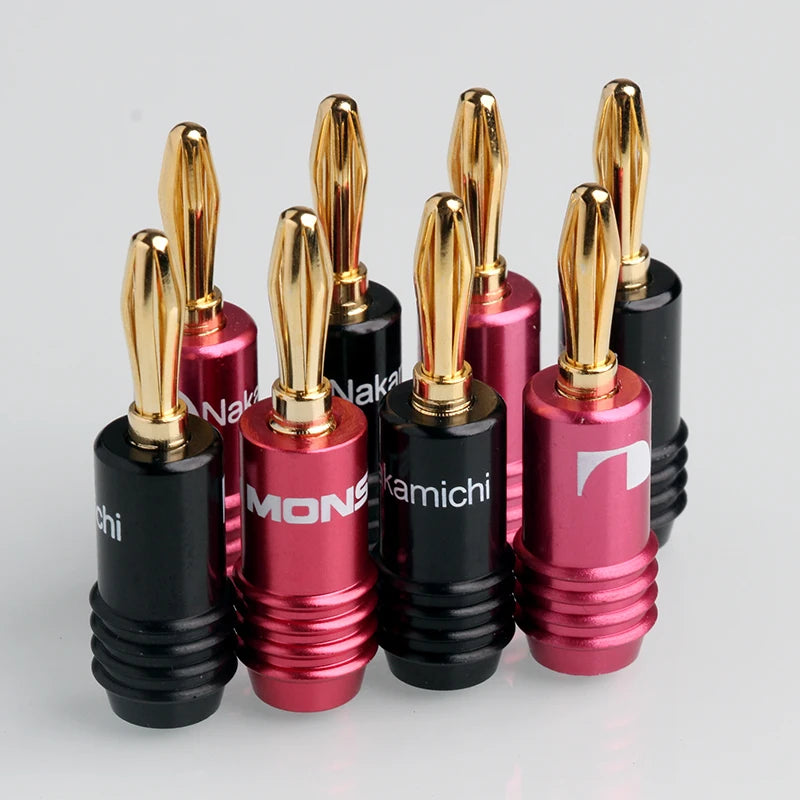 HiFi Audio 4mm 24K Gold Plated Banana Plug 4/8/10 Pcs for Home Theater Amplifier & DIY Speaker Setup