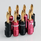 HiFi Audio 4mm 24K Gold Plated Banana Plug 4/8/10 Pcs for Home Theater Amplifier & DIY Speaker Setup