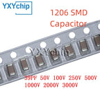 50PCS 1206 39PF 50V 100V 250V 500V 1000V 2000V 3000V ±5% 390J C0G NPO SMD Chip Multilayer Ceramic Capacitor