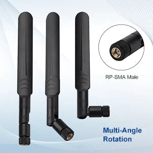 2 X 8dBi 2.4GHz 5.8GHz Dual Band WiFi Antenna RP-SMA Male +2 X 15CM I-P-E-X-1 to RP-SMA Female Pigtail Cable for Wireless Router