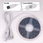 5V USB 2835 LED Strip Light with DC Plug 3528 SMD Flexible Led Tape Ribbon 60LED 0.5m 1m 2m 5m Cabinet Lights Night TV Backlight
