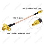 10PCS/LOT SMA to MMCX Cable RP-SMA / SMA Female Waterproof O-Ring  to MMCX Male Straight/180° RG178 Pigtail RF Coaxial Jumper