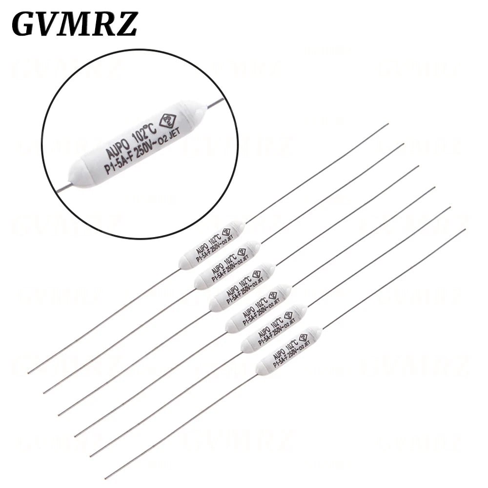5PCS Temperature Fuse JET RF AUPO 1A 2A 3A 5A 250V 84/102/115/125/130/135/145/150C Degrees