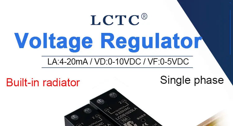 LCTC 0-10V 4-20mA 0-5V SSR Solid State Relay Voltage Regulator Single Phase Slim Relay With Radiator 10A 25A 40A 50A 60A 80A