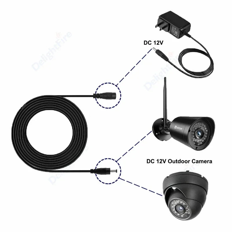 0.5-10m DC Power Cable 20 22AWG 5.5 2.1mm Male Female Plug DC Cable 12V Jack Extension Cord For CCTV Camera Connector Adapter