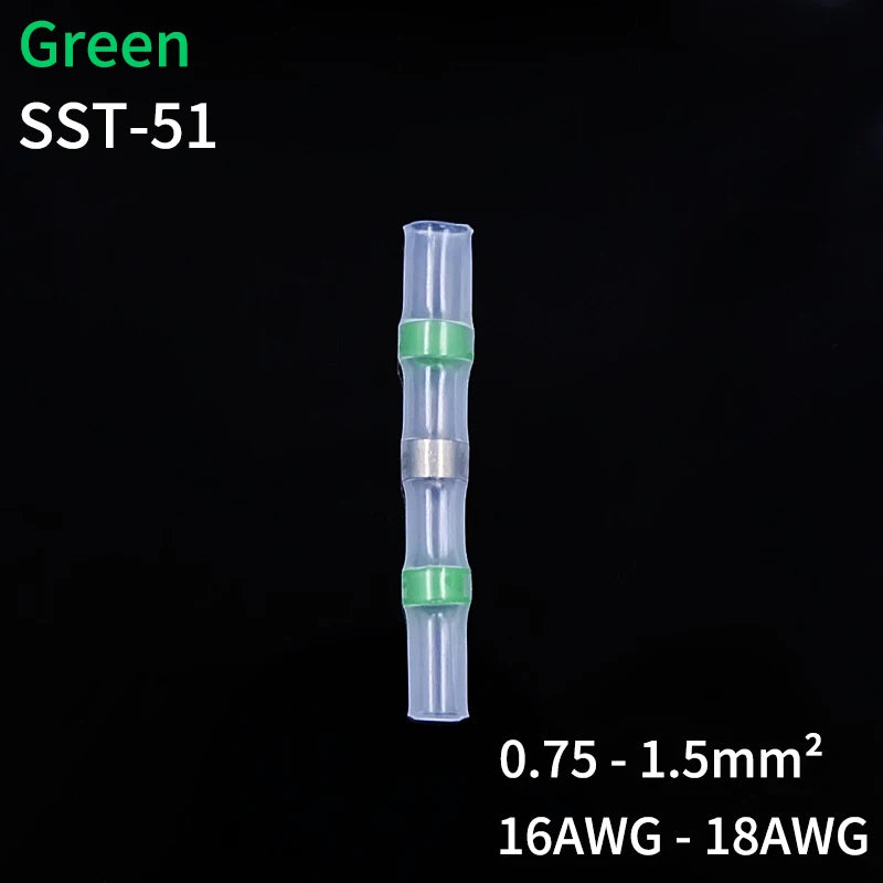10/50/500pcs Solder Seal Wire Connectors 3:1 Crimp Heat Shrink Insulated Electrical Terminals Butt Splice Waterproof Sleeve