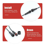 2Pin M8 M10 M12 M14 5521DC Mini Plug Male Female Butt Plug with Wire Solar Light Car PVC Waterproof Connector Plug 5.5x2.1dc