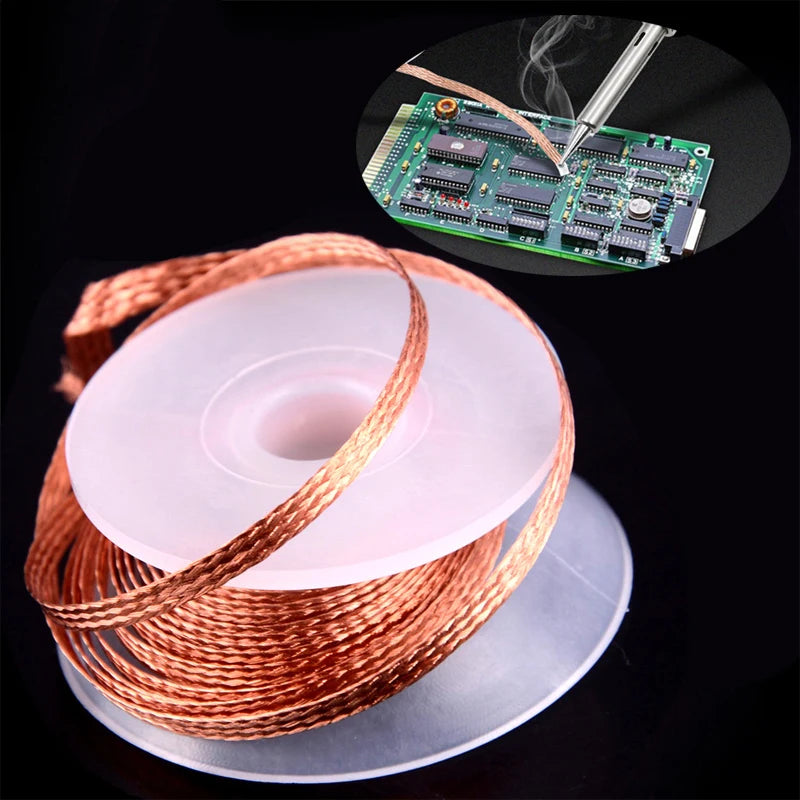 1.5/2/2.5/3/3.5mm 1.5M 3M Desoldering Braid Solder Remover Wick Wire Welding Tin Sucker Cable Lead Cord Flux Repair Tool AN