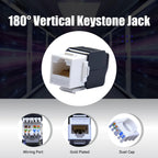 ZoeRax RJ45 Cat8 Cat7 Cat6A Shielded Keystone Jacks, RJ45 STP Tool-Less Type Zinc Alloy Module Shielded Keystone Jack Adapter