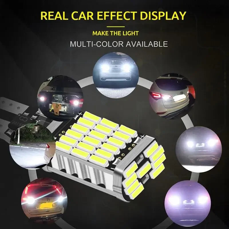 2/6pcs T15 Reverse Light W16W Led Super Bright 10W Canbus Backup Light Car Park Light White Red 12V