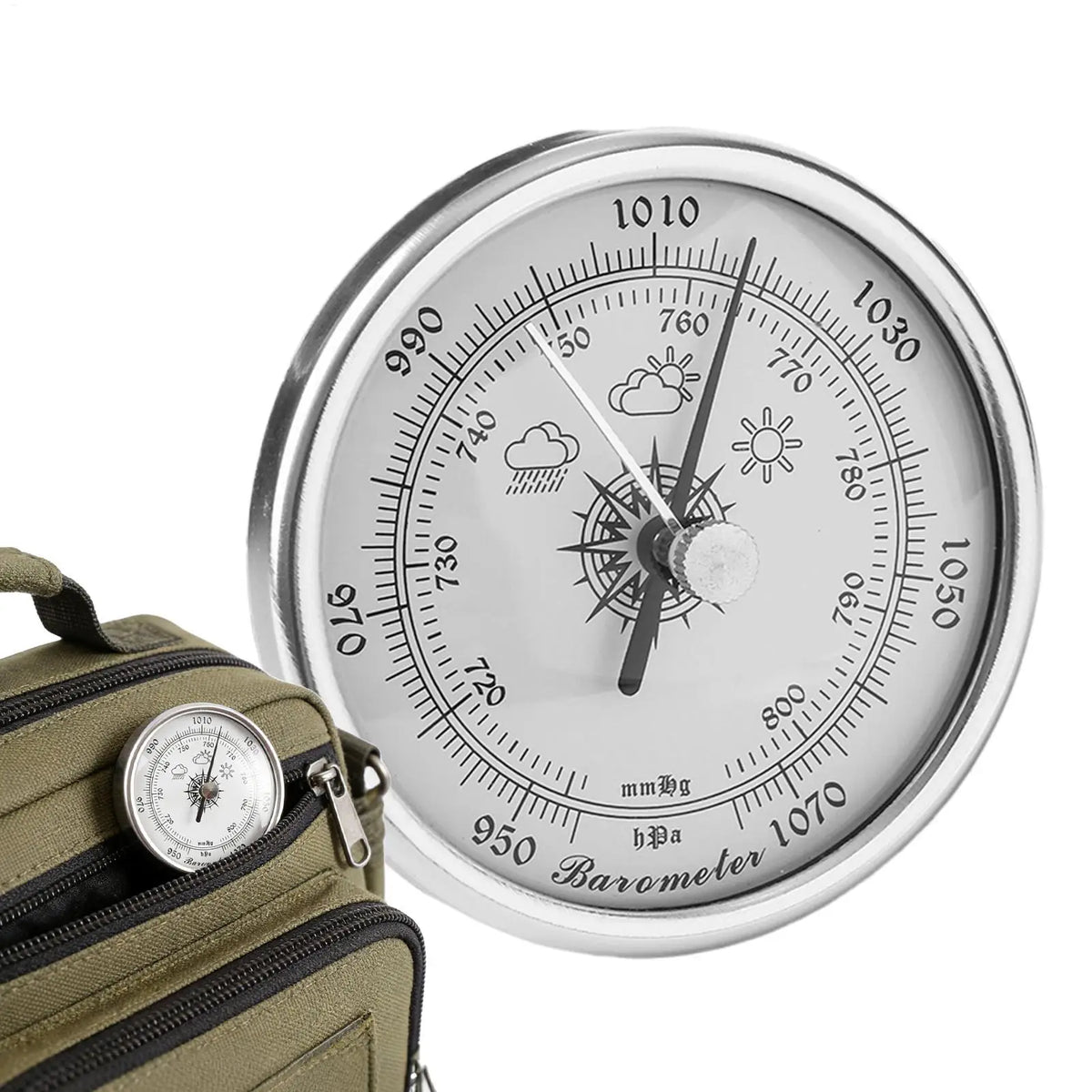 High Precision Barometer 70mm Barometer Weather Indicator Weather Station Pressure Gauge for Home Marine Fishing Camping