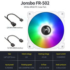 JONSBO SL-120 ARGB Fan 120mm Cooler for PC Case Fan 5V 3PIN/4PIN PWM CPU Cooler PC Fan RGB Front Reverse Case Fan