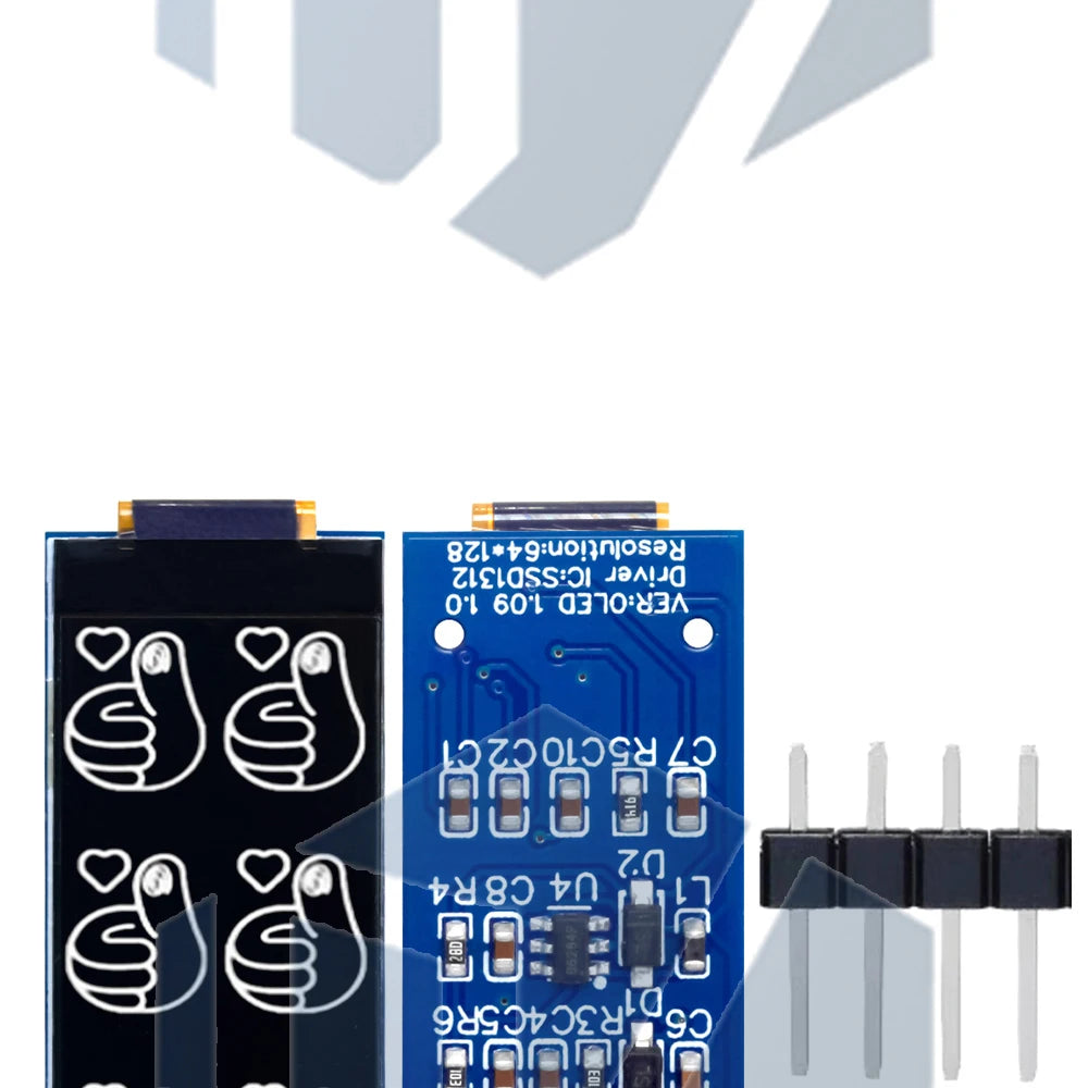 1.09/1.1 Inch OLED Display Module - 128x64 SSD1312 Driver I2C Interface for Arduino (64x128 Resolution, 12864 Type)
