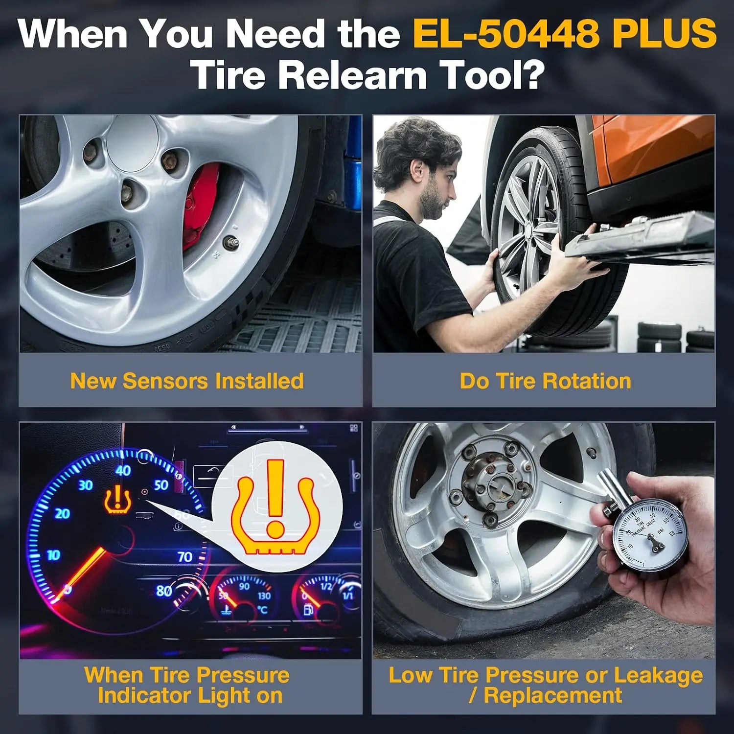 KINGBOLEN EL-50448 Plus TPMS Relearn Tool for Ford GM TPMS Relearn Tool for Ford GM Tire Pressure Monitor Sensor Reset Tool, 2 in 1 Relearn Tool for F150 Lincoln Buick Cadillac