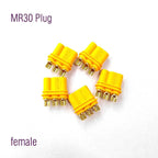 Amass 10 / 50Pair XT30 XT30U MR30 MR30PB Plug Male Female Bullet Connector Gold Plated Banana Plug for RC Drone Accessories