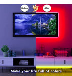 16ft/49ft/98ft/196ft Long LED Strip Lights - Color-Changing RGB Music Sync LED Rope Lights With 44-Key Remote And Phone App Cont