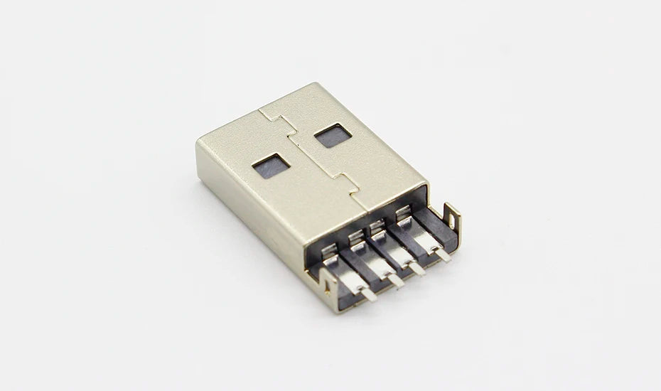 10pcs/lot USB 2.0 4Pin A Type Male Plug SMT Connector Black G49 for Data Transmission Charging