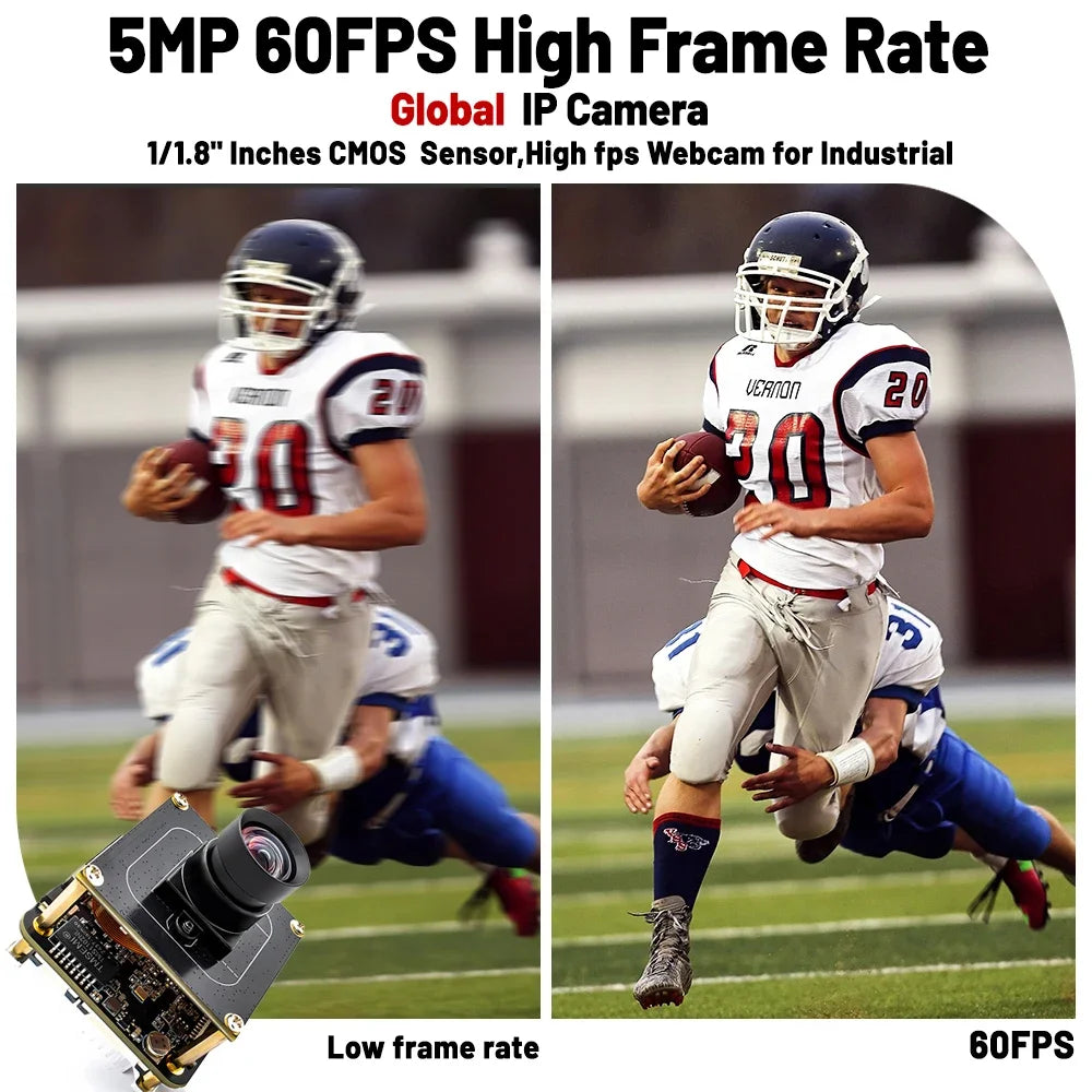 5MP Global Shutter POE IP Camera Module 1/1.8" IMX568 CMOS HD 60FPS High Speed Motion Camera Board RTSP Onvif For Machine Vision