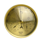 Metal 3 in 1 Barometer for Indoor and Outdoor Use Barometer Thermometer Hygrometer Household Weather Station with Round Frame