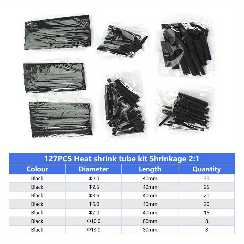 Heat Shrink Wrapping Tube Kit 2:1 Insulation Sleeves for Electrical Cables Wire Connector and DIY Projects