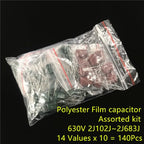 630V Mylar Film Capacitor assorted Kit 14Value x 10Pcs Polyester Film Capacitor 2J102J~2J683J 1nF~68nF