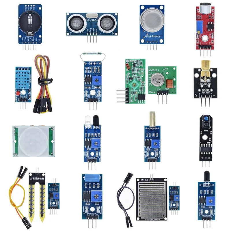 GREATZT Raspberry pi 2 3 the sensors module package HC-SR04 501 DHT11 DS3231 KY-008 Sound Rain Soil sensors for arduino kit