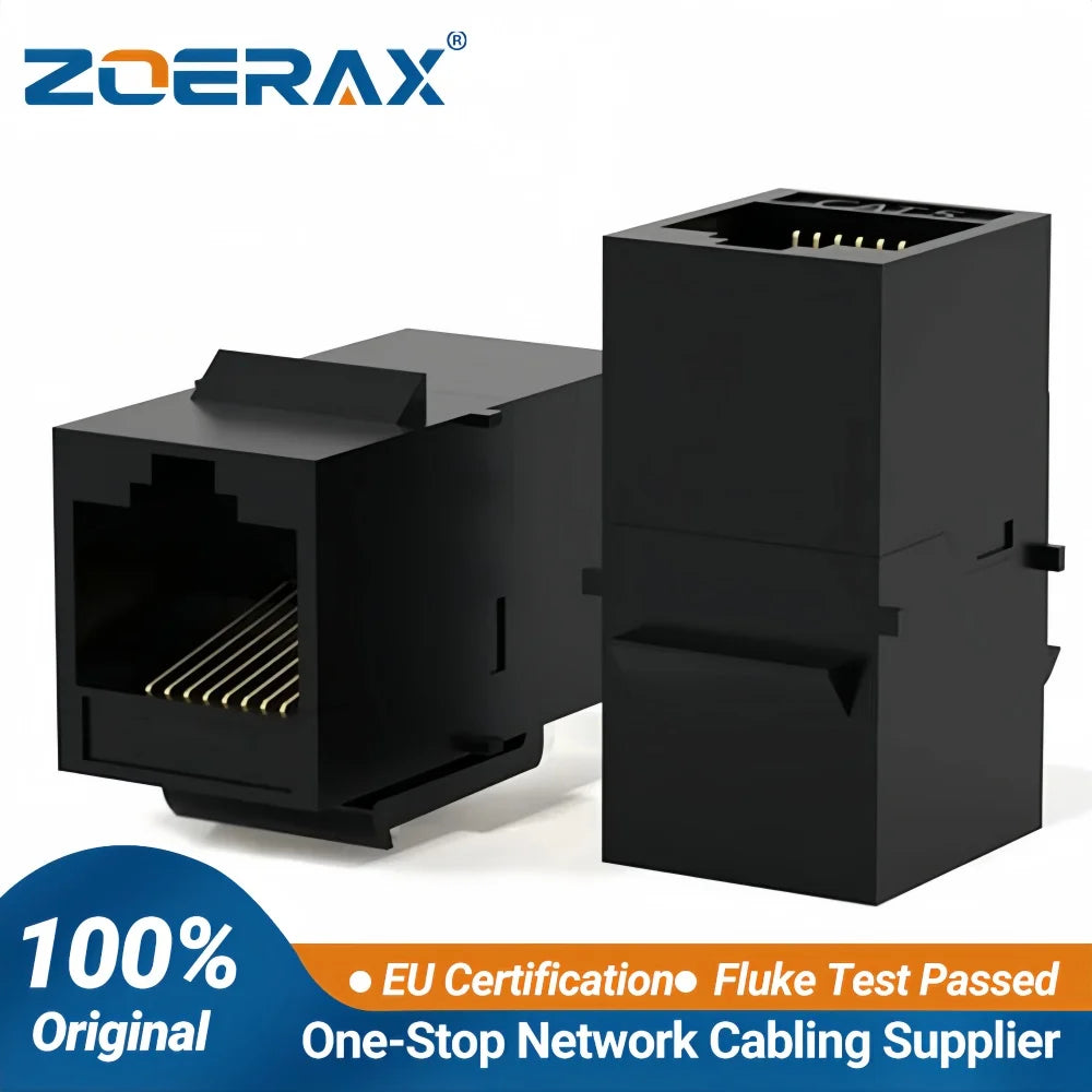 ZoeRax 2PCS Keystone Jack Rj45 Coupler Inline Coupler for Cat7/CAT6A/CAT6/CAT5E Female to Female Insert Coupler