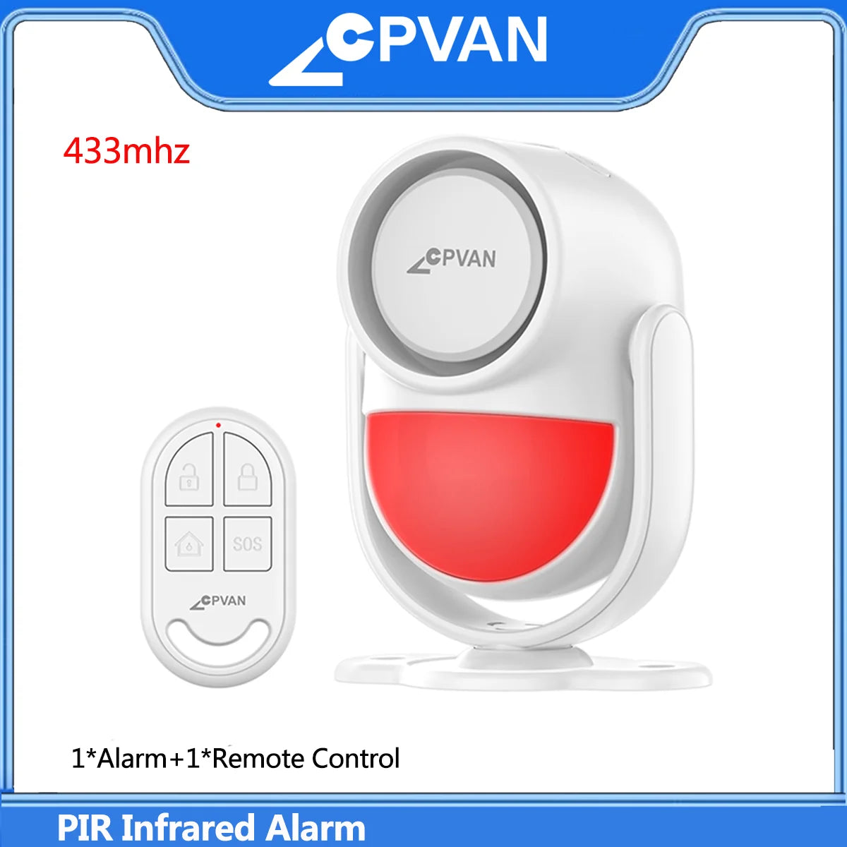 CPVAN PIR Infrared Motion Detector Alarm 120 high decibel Home burglar Alarm Motion Sensor with remote control and Door Sensor